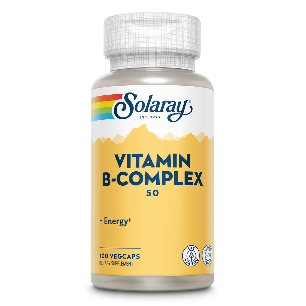 Bouteille de SOLARAY Complexe de Vitamines B 50 mg, 100 capsules végétales