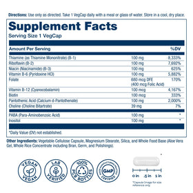 Bouteille de SOLARAY Complexe de Vitamines B vue de face