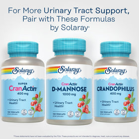 Bouteille de SOLARAY D-Mannose 400 mg avec ingrédients sur une table