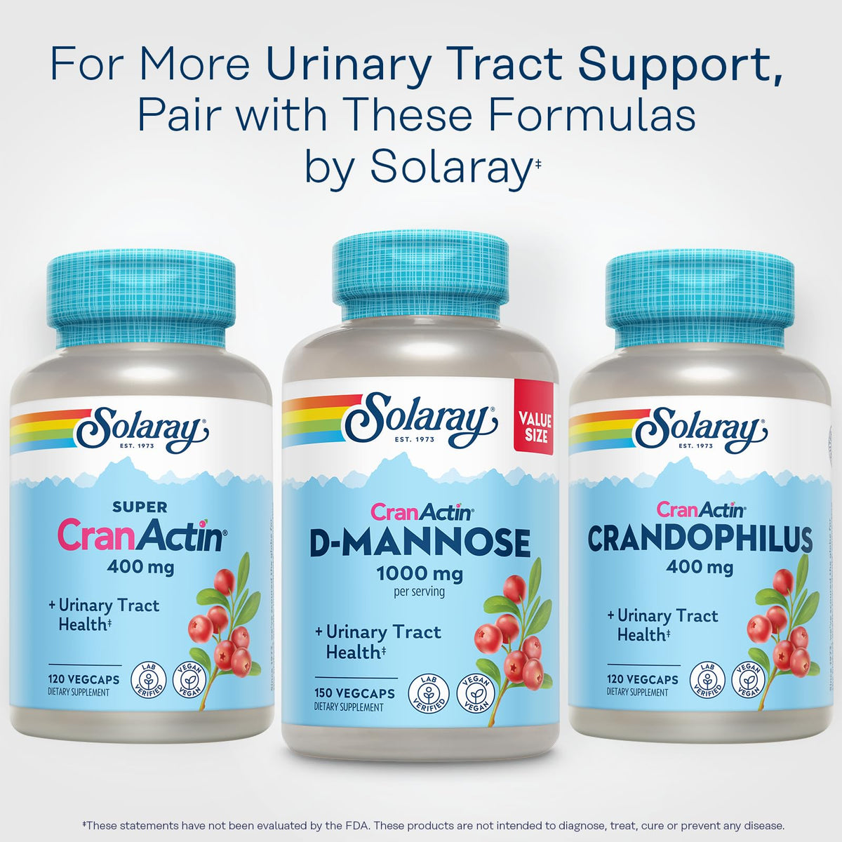 Bouteille de SOLARAY D-Mannose avec fond naturel