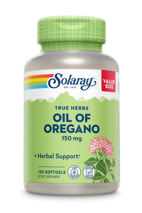 Bouteille de SOLARAY Huile d'Origan 150 mg, 120 gélules végétales