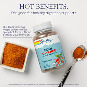 Bouteille de SOLARAY Poivre de Cayenne 40 000 HU avec étiquette