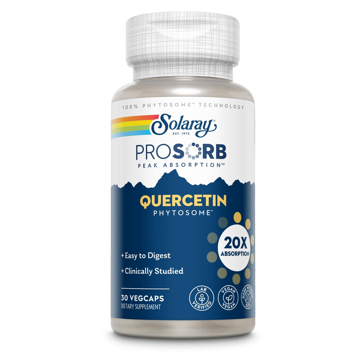 Bouteille de SOLARAY Quercetin Phytosome 250 mg, vue de face