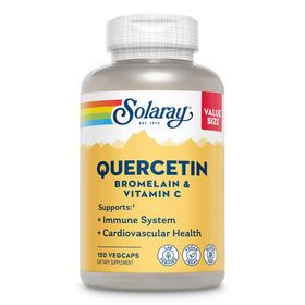 Bouteille de SOLARAY Quercétine Bromélaïne & Vitamine C 500mg, 75 gélules végétales