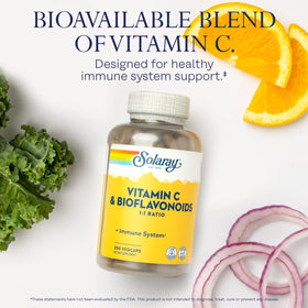Bouteille de SOLARAY Vitamine C 500 mg avec étiquetage