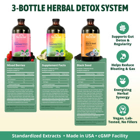 Bouteille de Soursop Bitters de 480 ml de Serene Herbs, étiquette visible