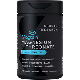 Bouteille de Sports Research Magnésium L-Thréonate 2000mg vue de face
