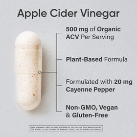 Bouteille de Sports Research Vinaigre de Pomme 500mg + Piment de Cayenne avec étiquette