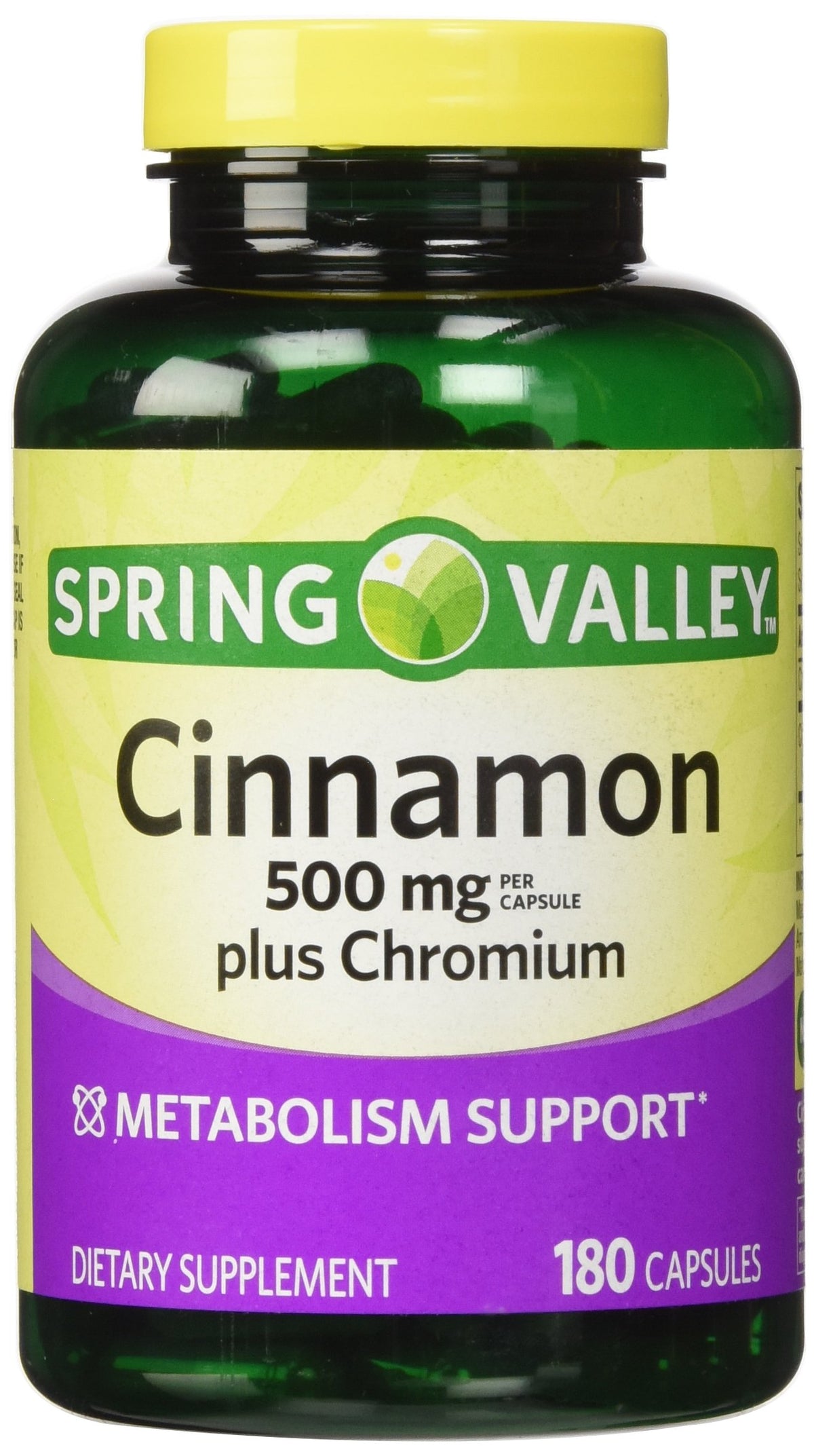 Bouteille de Spring Valley Cannelle 1000mg + Chrome vue de face