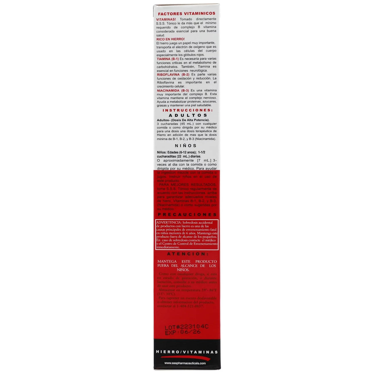 Bouteille de SSS Tonic ouverte avec liquide visible