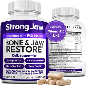Bouteille de Strong Jaw Complément Alimentaire 180 capsules vue de face