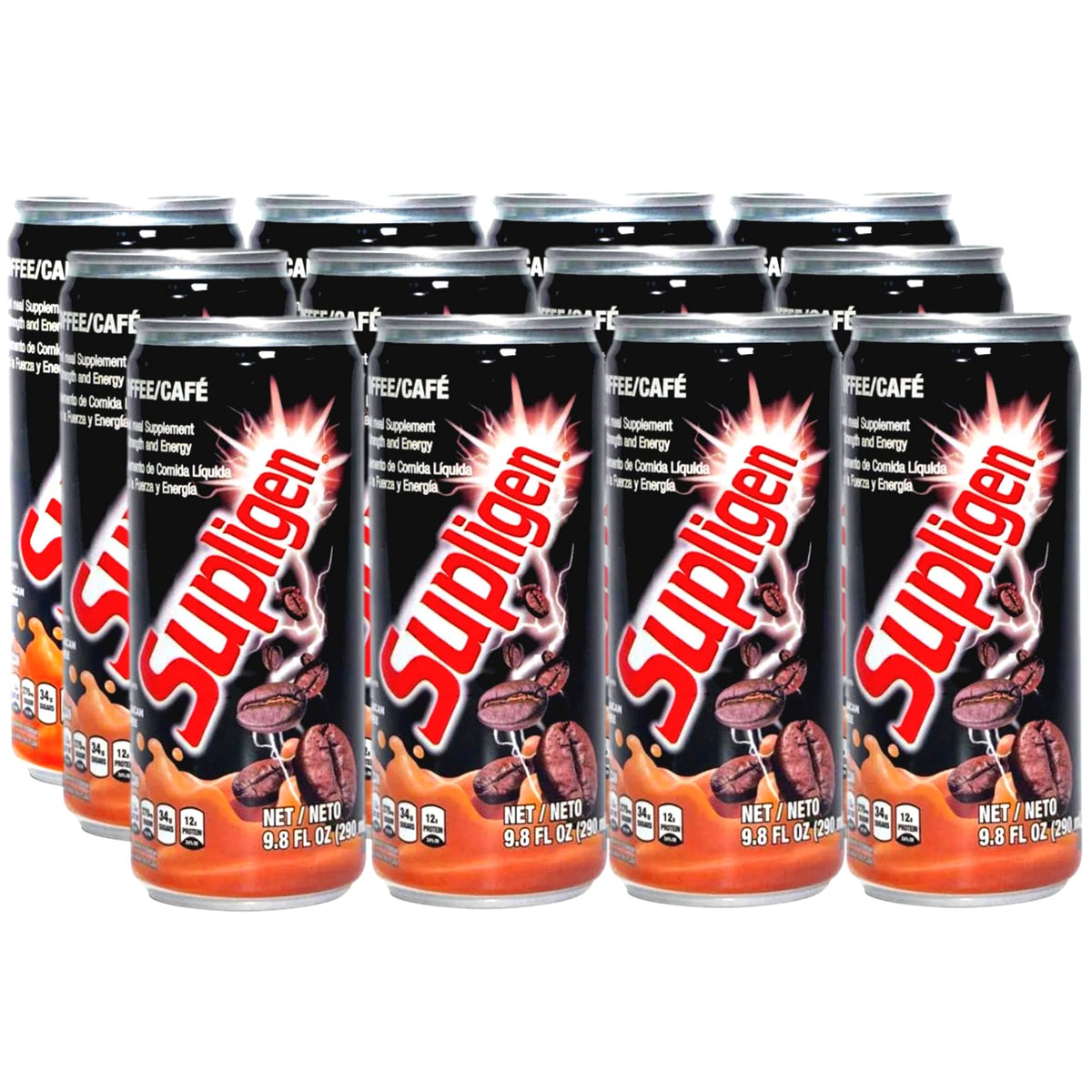 Bouteille de Supligen Complément Alimentaire Liquide Café 295 ml vue de face