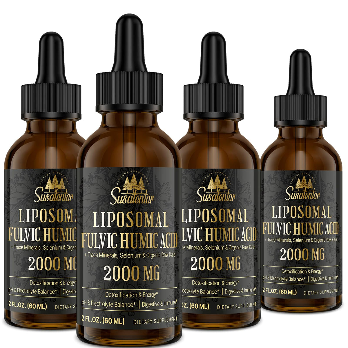Bouteille de Susatentar Acide Fulvique Liposomal 2000 MG vue de face
