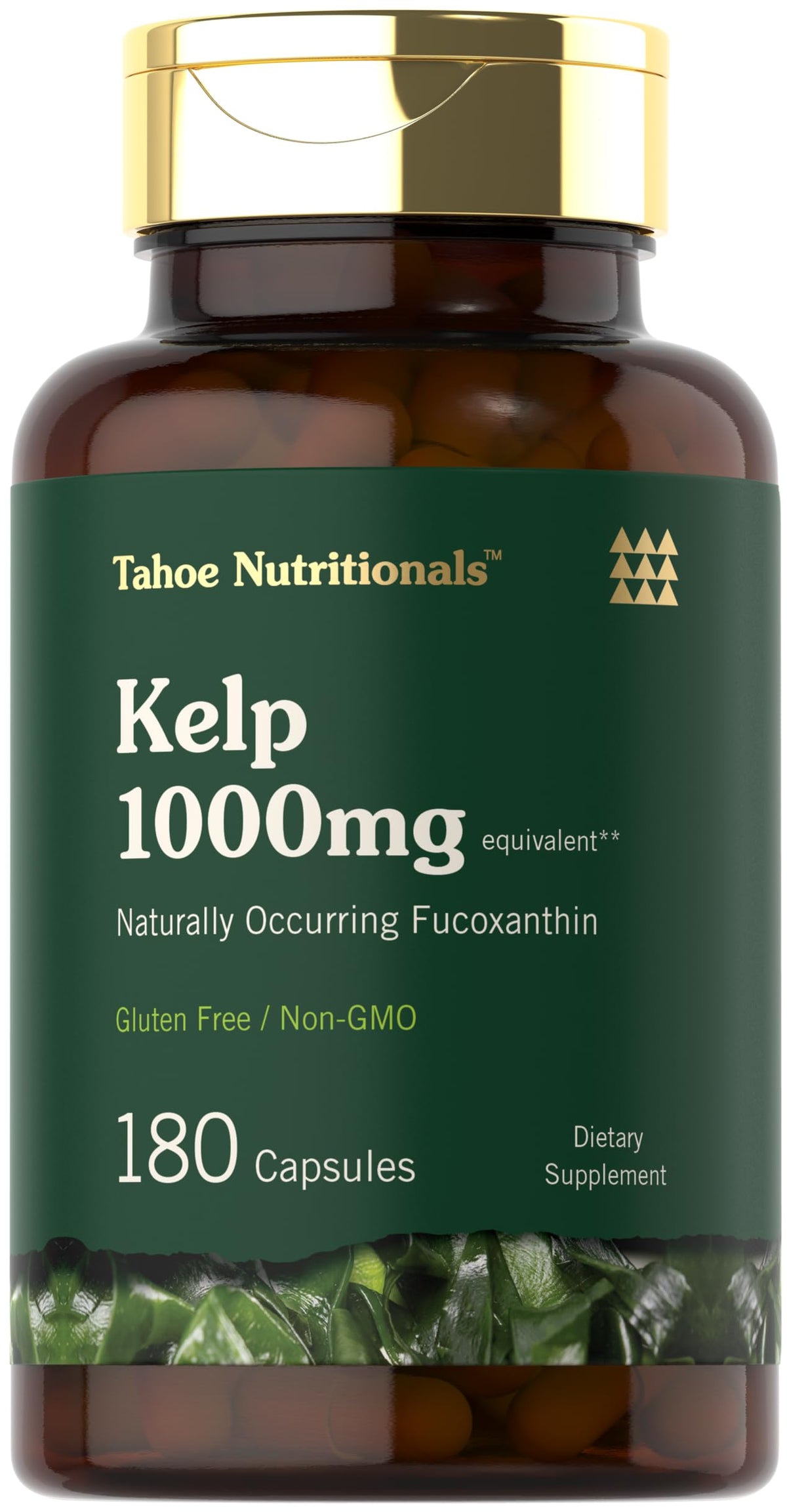 Bouteille de Tahoe Nutritionals Kelp 180 Capsules vue de face