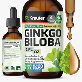 Bouteille de teinture de Ginkgo Biloba BIO KRAUTER vue avant