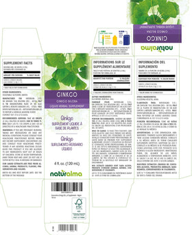 Bouteille de teinture de Ginkgo Biloba Naturalma avec étiquette
