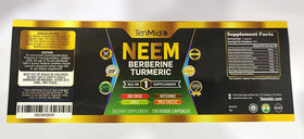 Bouteille de Tenmido Neem ouverte montrant les capsules