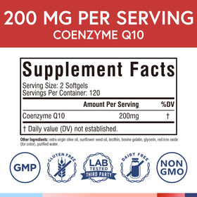 Bouteille de Terranics CoQ10 avec 240 gélules