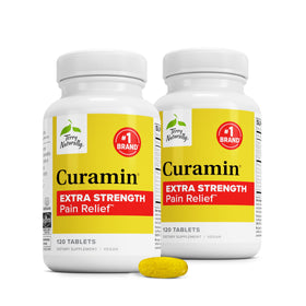Bouteille de Terry Naturally Curamin Extra Strength 120 comprimés vue de face