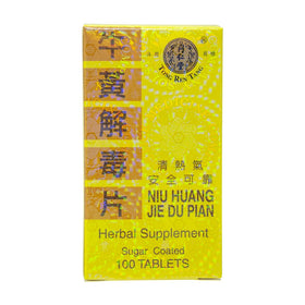 Bouteille de Tong Ren Tang Niu Huang Jie Du Pian avec étiquette