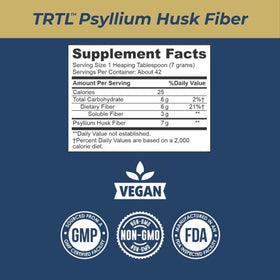 Bouteille de TRTL Psyllium Husk 300g avec étiquette visible