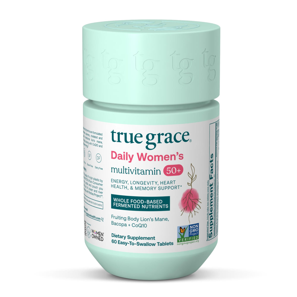 Bouteille de True Grace Multivitamine Quotidienne Femme 50+ vue de face