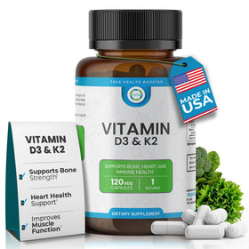 Bouteille de TRUEMED D3 K2 5000 IU avec 120 capsules