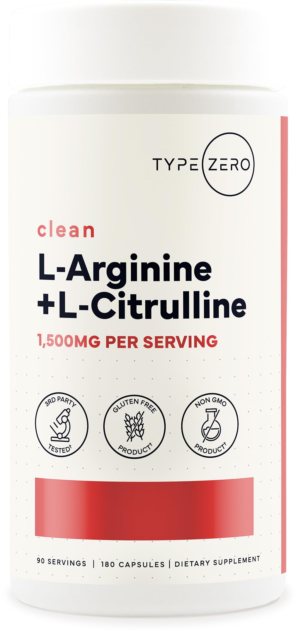 Bouteille de Type Zero L-Arginine + L-Citrulline 1500mg vue de face