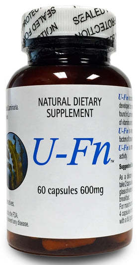 Bouteille de U-Fucoidan Extract 600 mg 60 capsules vue de face