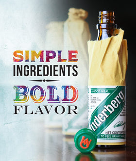 Bouteille de Underberg Bitters avec papier de paille