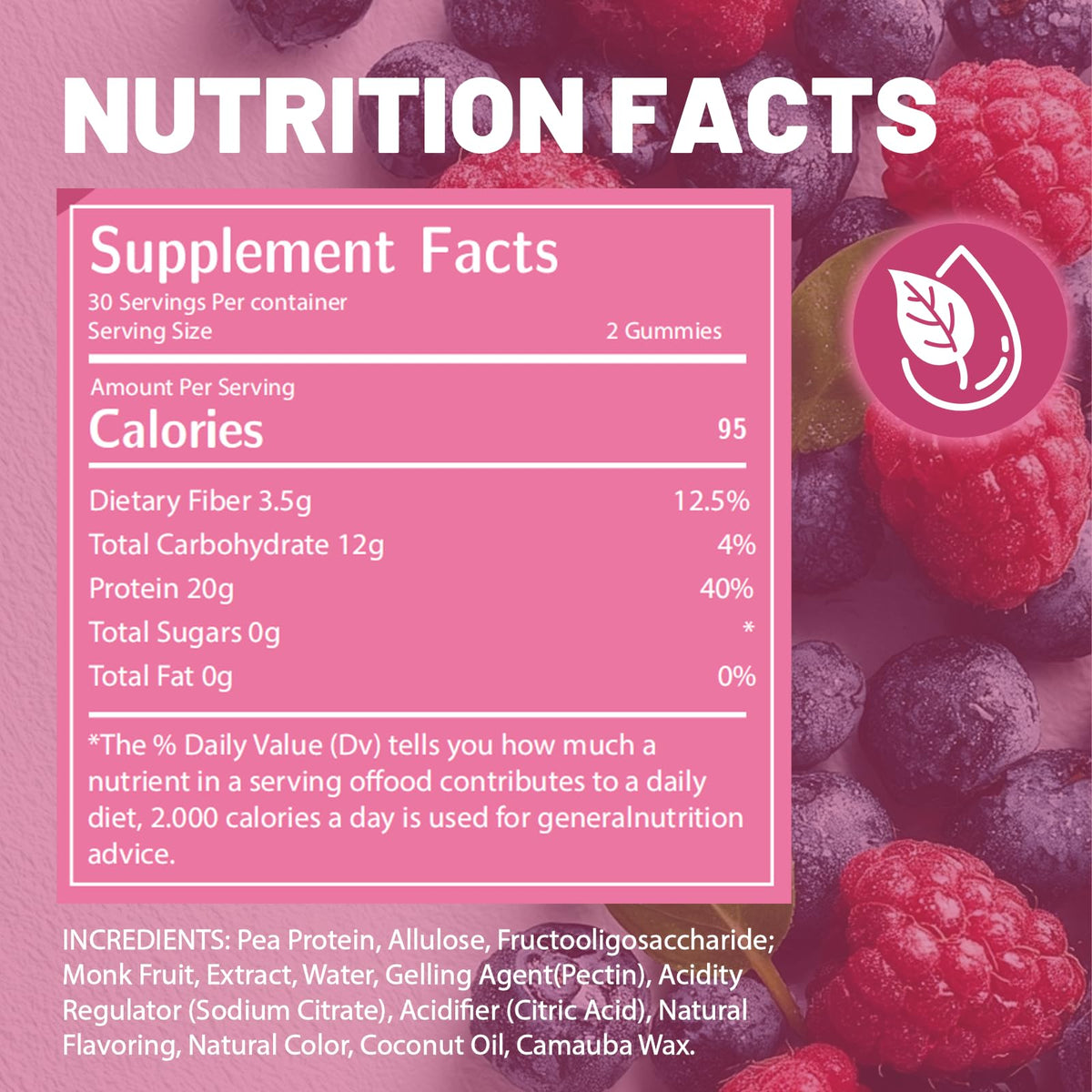 Bouteille de VDBHI Gummies protéinées avec étiquette