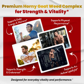 Bouteille de VEGATOT Horny Goat Weed ouverte avec capsules visibles