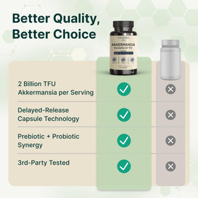 Bouteille de VINATURA Akkermansia Probiotic sur une table