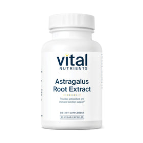 Bouteille de Vital Nutrients Extrait de Racine d'Astragale 300 mg - 90 capsules végétariennes