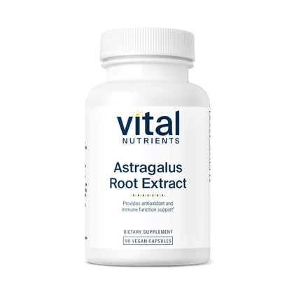 Bouteille de Vital Nutrients Extrait de Racine d'Astragale 300 mg - 90 capsules végétariennes