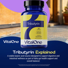 Bouteille de VitalOne Tributyrin 250 mg vue de côté