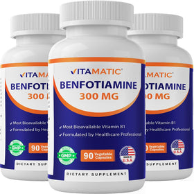 Bouteille de Vitamatic Benfotiamine 300 mg avec 270 capsules végétariennes