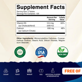 Bouteille de Vitamatic Calcium Citrate avec comprimés visibles