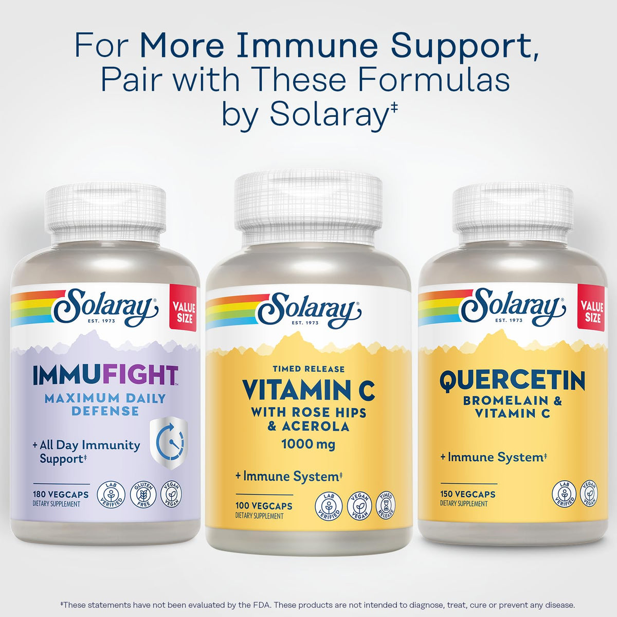 Bouteille de Vitamine C 1000mg SOLARAY avec fond naturel