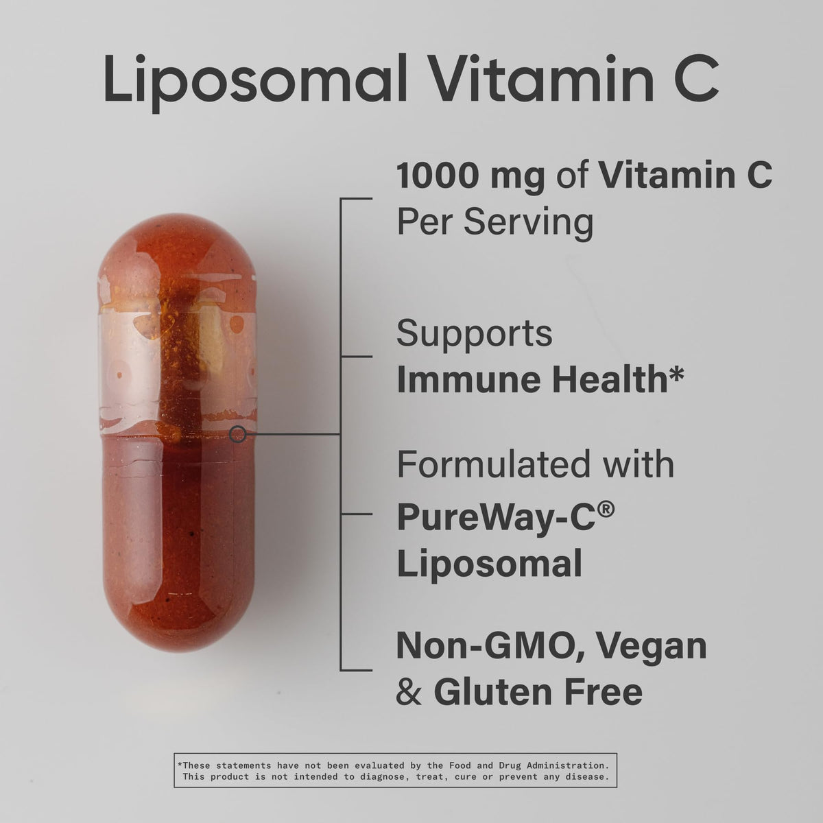 Bouteille de Vitamine C Liposomale 1000mg avec étiquette