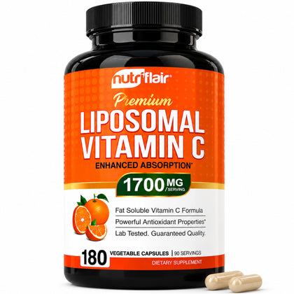 Bouteille de Vitamine C Liposomale NutriFlair 1700mg vue de face