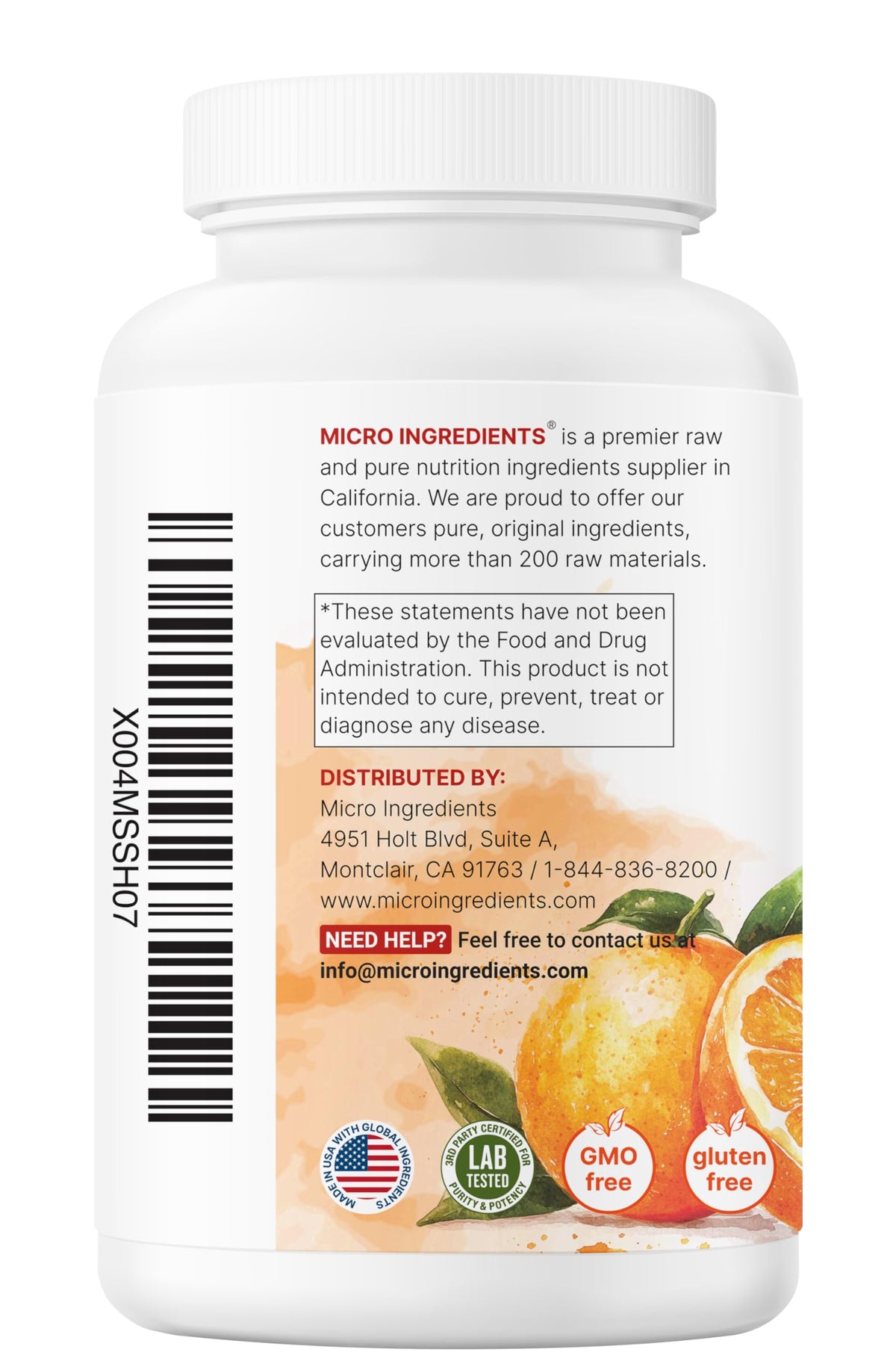 Bouteille de Vitamine C Pure Micro Ingredients avec des ingrédients naturels