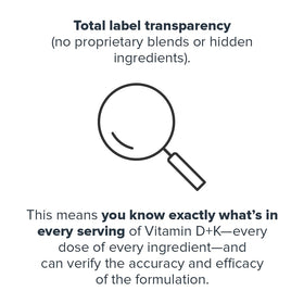 Bouteille de Vitamine D3 K2 ouverte montrant les gélules à l'intérieur