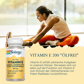 Bouteille de Vitamine E Sèche SOLARAY avec étiquette