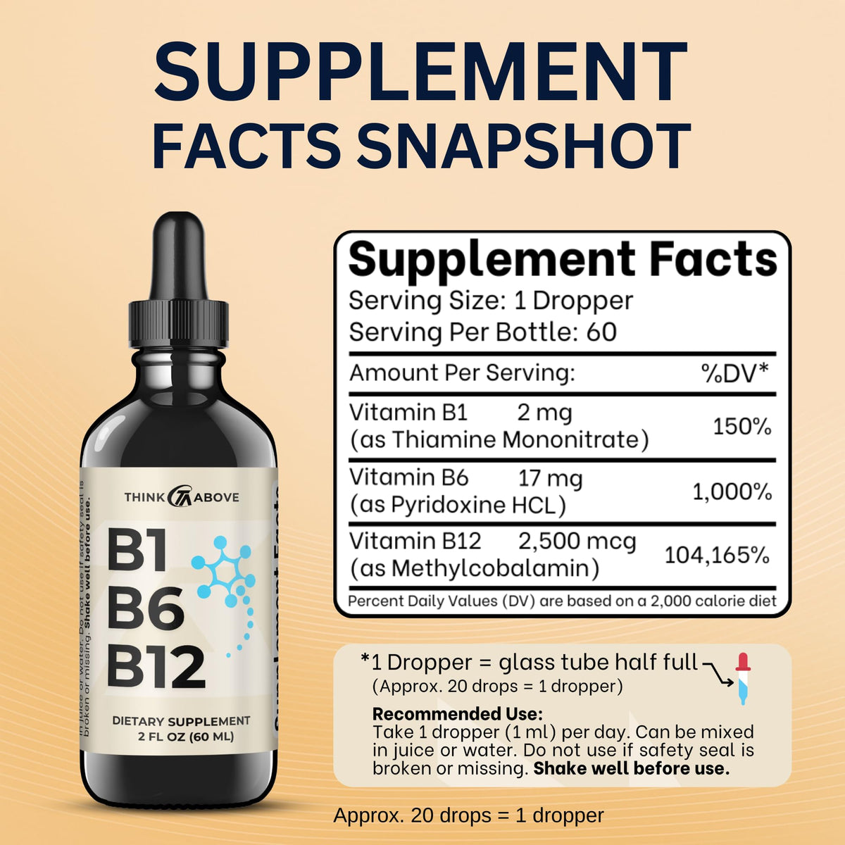 Bouteille de vitamines B1 B6 B12 sur une table en bois