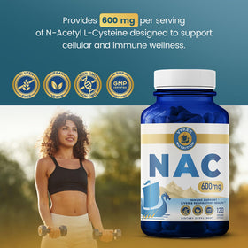 Bouteille de Vykee Nutrition NAC Capsules avec QR code