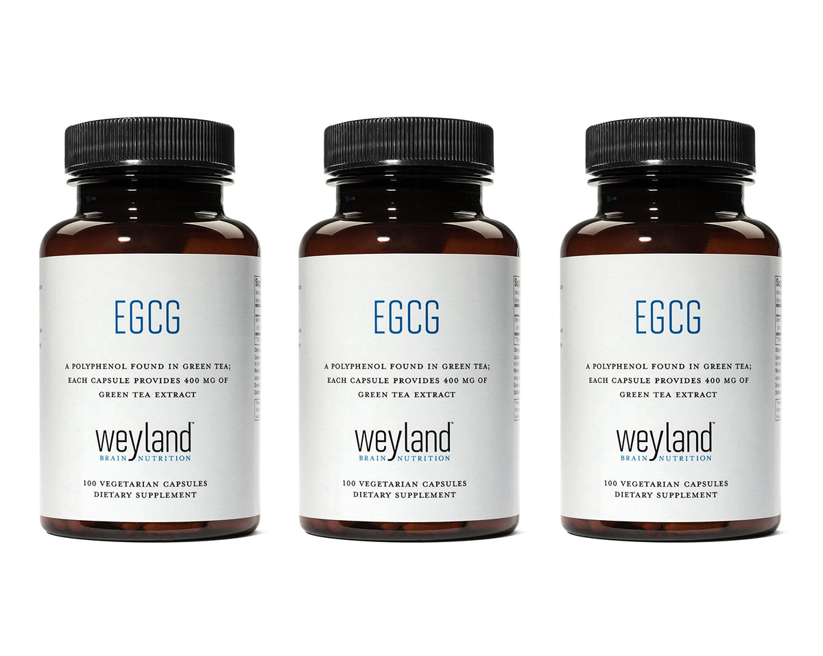 Bouteille de Weyland Brain Nutrition EGCG avec 100 capsules végétariennes