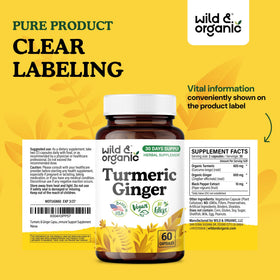 Bouteille de Wild & Organic avec capsules à côté
