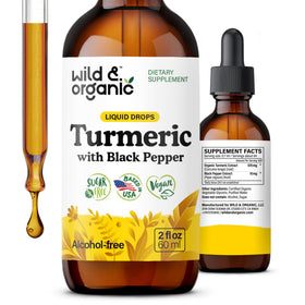 Bouteille de Wild & Organic Complément Curcuma 2 oz vue de face