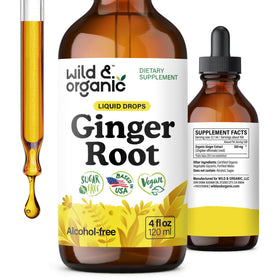 Bouteille de Wild & Organic Extrait de Racine de Gingembre 500 mg, vue de face